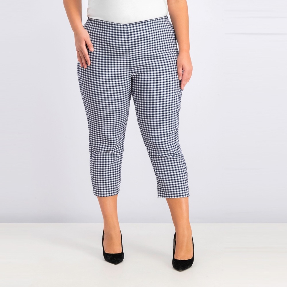 Charter Club Navy Gingham Capri